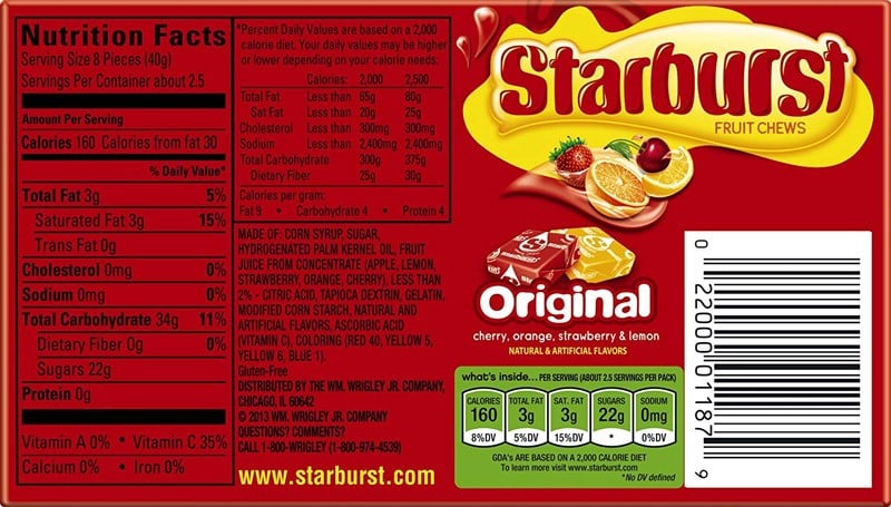 Non-Vegan Ingredients in Starburst
