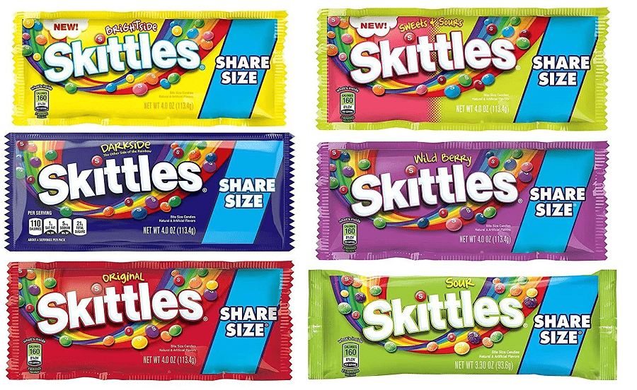 Different skittles Flavors.