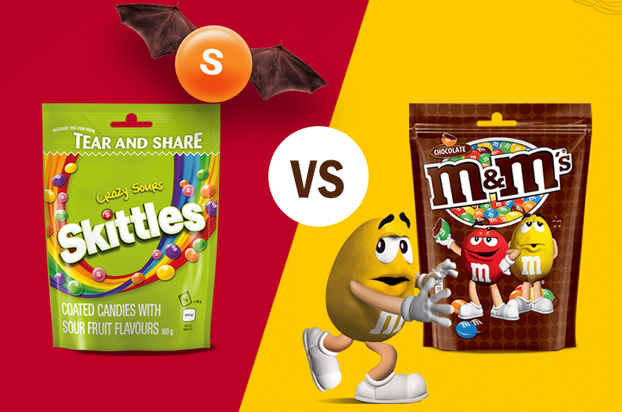 M&Ms vs. Skittles Candy